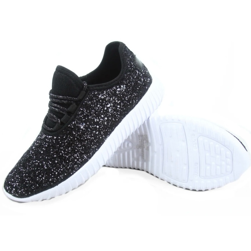 (NIB) FOREVER LINK • Black/White Remy Glitter Lace-Up Sneakers, 6 - Picture 16 of 16